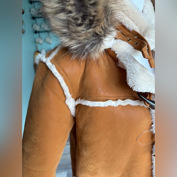 DAKOMA-KIDS OUTERWEAR MINK FUR-LINED COAT W/FUR HOOD-TIMBER Size 7 - Picture 5 of 15